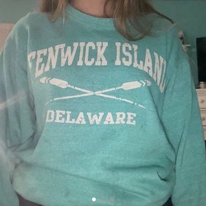 beachy teal crewneck